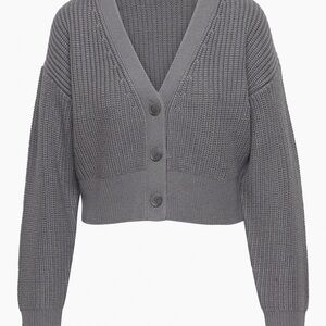 Aritzia Canberra merino wool dark gray cardigan M